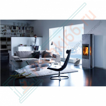 Печь-камин 35T:2, с чугунной дверцей, верх талькомагнезит, цвет корпуса топки серый (Contura)