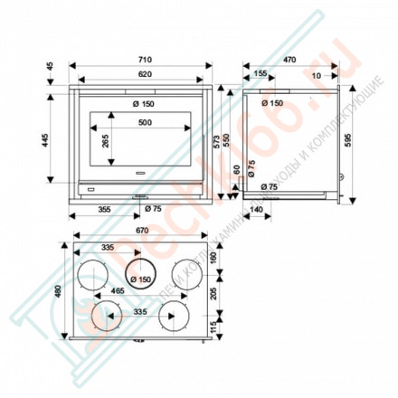 Каминная топка Neo 67 G (Supra) 8 кВт