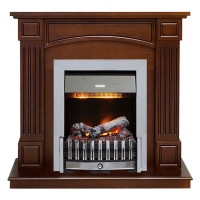 Каминокомплект Boston - Темный дуб (Высота 925см) с электроочагом Danville Chrome FB2 (Dimplex)