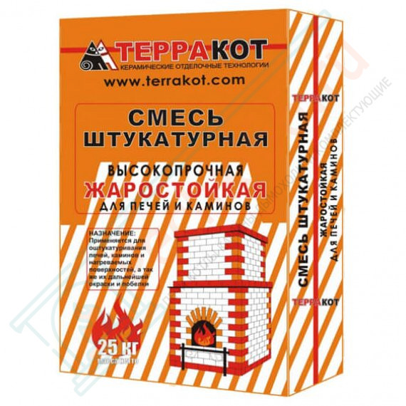 Смесь глино-шамотная "Терракот", штукатурная жаростойкая высокопрочная, 10 кг (Терракот) в Казани