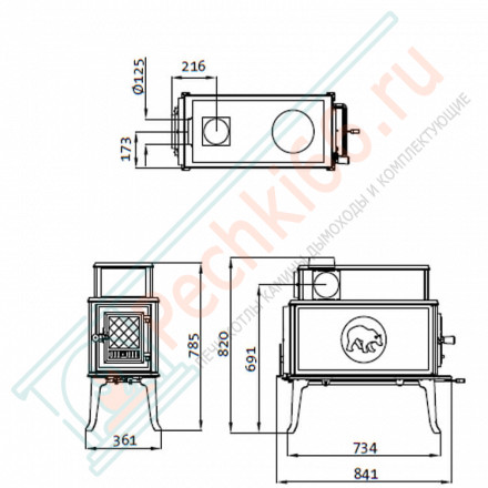 Чугунная печь F118 BP (Jotul)