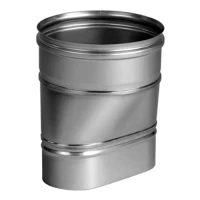 Переходник с овала на круг прямой VOG (AISI-321/0,8) 100х200мм, d-130 (Вулкан)