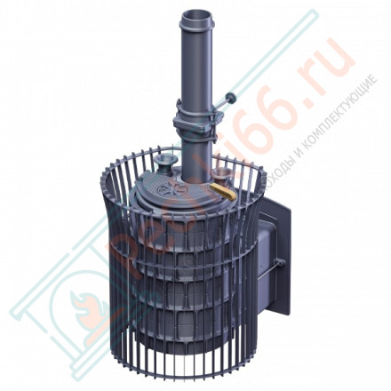 Чугунная печь для бани AVANGARD ЗК 40 (П2) Ураган в сетке Тюльпан (ТехноЛит)