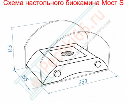 Биокамин Пушкинский мост S, чёрный (LuxFire)
