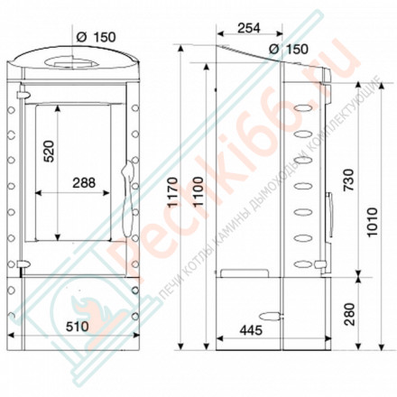 Чугунная печь-камин Gotham (Supra) до 280 м3
