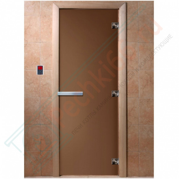 Дверь стеклянная для бани, бронза матовая 2000х900 (DoorWood) в Казани