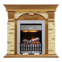 Электрокаминокомплект Dublin - Дуб / Сланец с очагом Danville Chrome FB2