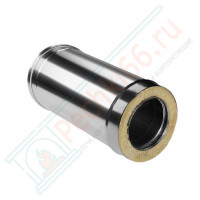 Сэндвич труба для дымохода L=500 (НЕРЖ-321/0,5-НЕРЖ-439/0,5) d-180/260 (Дымок-Lux)