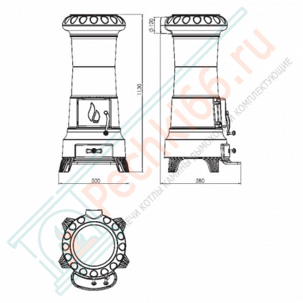 Чугунная печь Julia, серая (Plamen)