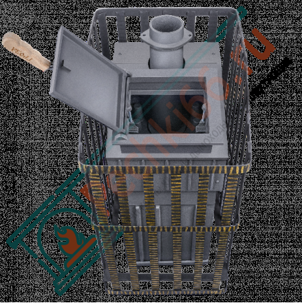 Печь Гефест Гроза Ураган 24 М, закрытая каменка, до 24 м3