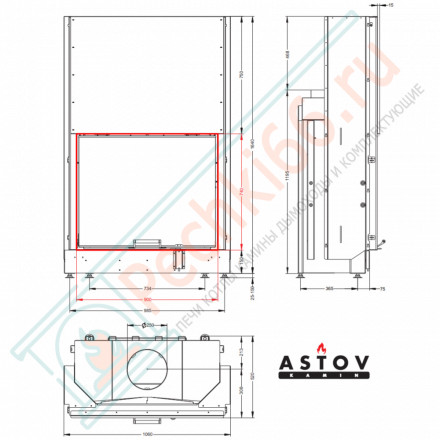 Каминная топка ПС 9074 (Астов)