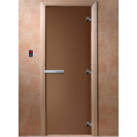 Дверь стеклянная для бани, бронза матовая 1800х700 (DoorWood)