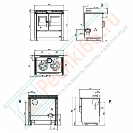 Печь с варочной поверхностью Padova, нержавейка (La Nordica)