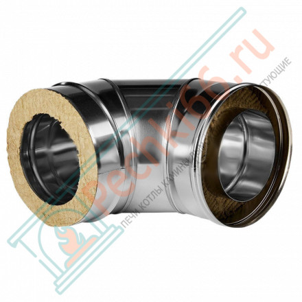 Отвод 90° с изол (НЕРЖ-321/0,5-НЕРЖ-439/0,5) d-130/210 (Дымок-Lux)