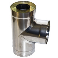 Сэндвич-тройник 90° (НЕРЖ-439/1,0-НЕРЖ-439/0,5) d-115/200 (УМК)