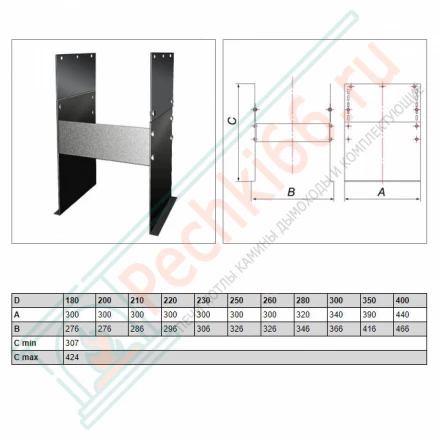 Основание напольное для опоры с изол V50R (AISI-304/1,5) d-130/230 (Вулкан)