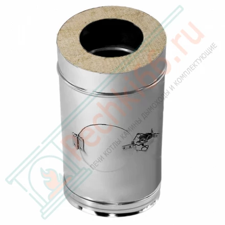 Труба V50R с лючком ревизии с изол L=500 (AISI-310S/0,8-AISI-304/0,5) d-200/300 (Вулкан-Cerablanket)