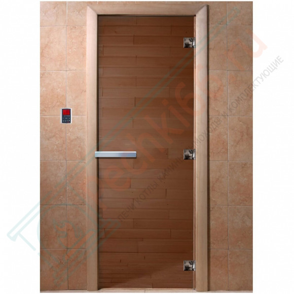 Дверь стеклянная для бани, бронза прозрачная, 1800х700 (DoorWood) в Казани