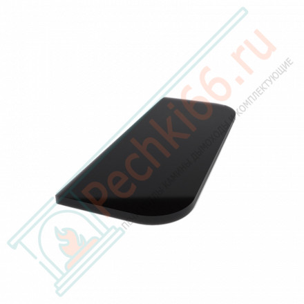 Стеклянный притопочный лист BLACK 1000х400х8мм