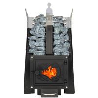 Банная печь Августа СТОУН со стеклом (Добросталь)