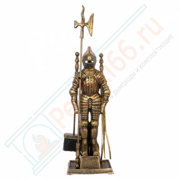 Набор каминный D50011АGК Рыцарь (4 предмета, 79см, античное золото/черный), на подставке в Казани