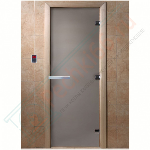 Дверь стеклянная для бани, сатин матовый, 2000х800 (DoorWood) в Казани