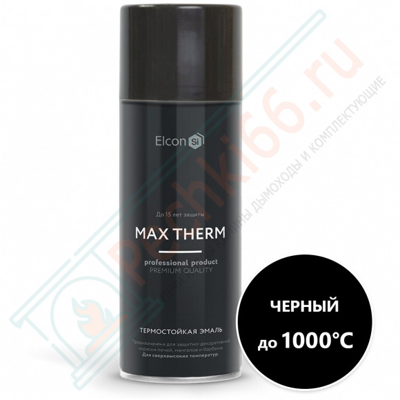 Термостойкая краска аэрозоль 0,52л, черная, +1000°С (Elcon) в Казани