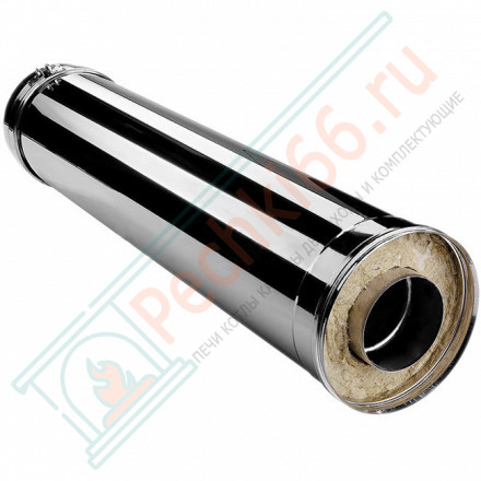 Сэндвич труба V50R с изол L=1000 (AISI-321/0,8-AISI-304/0,5) d-120/220 (Вулкан-Cerablanket)