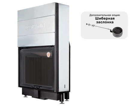 Топка Вега 1000 MPB подовое горение принтинг черный шамот (Экокамин)