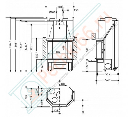 Каминная топка Saphir 1701 (Supra) 11 кВт