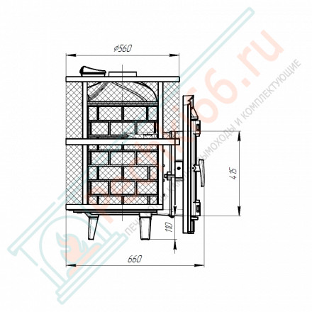 Печь банная «Атмосфера L КТТ» комбинированная Верде Гватемала (ProMetall)