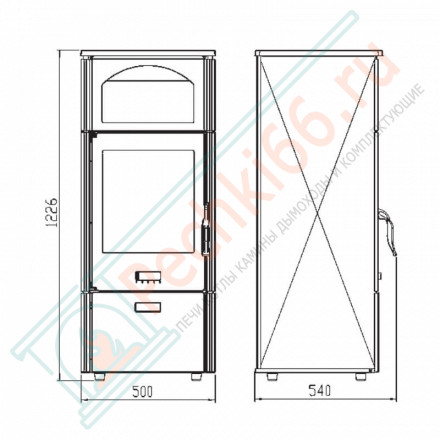 Чугунная печь-камин Laguna, коричневая (Plamen)