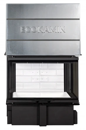 Каминная топка Дельта 800 P три стекла принтинг подовое горение (Экокамин)