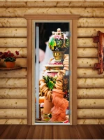 Стеклянная дверь для бани и сауны Престиж фотопечать А075 (DoorWood)