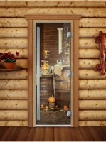 Стеклянная дверь для бани и сауны Престиж фотопечать А073 (DoorWood)