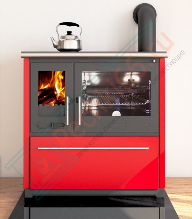 Отопительно-варочная плита 850 GLAS, красная (Plamen) 11 кВт