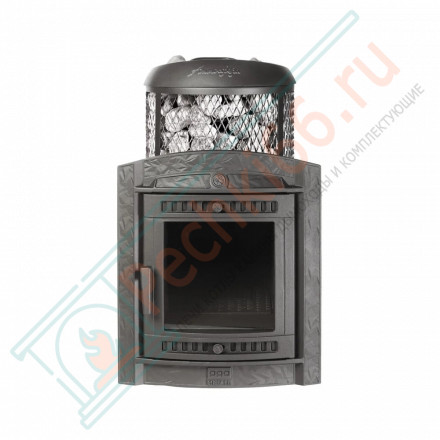Печь для бани Атмосфера L+, усиленная каменка, комбинированная облицовка «Россо Леванто» (ProMetall)