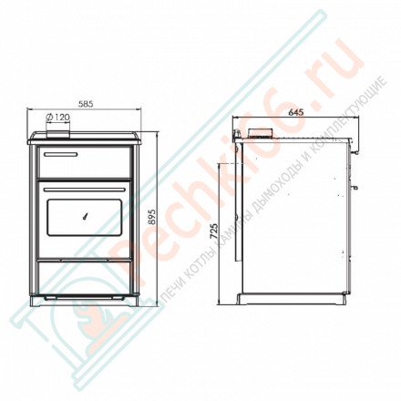 Отопительно-варочная плита CALOREX 60 N, капучино (Plamen) 8 кВт