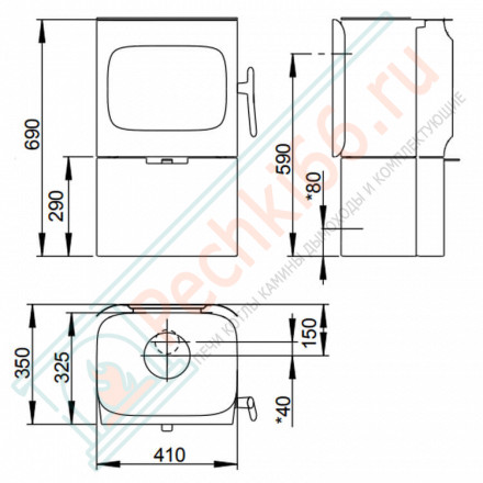 Чугунная печь-камин F 105 R B WHE (Jotul)