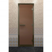 Дверь для хамама в бронзовом профиле, бронза матовая 210x80 (DoorWood)