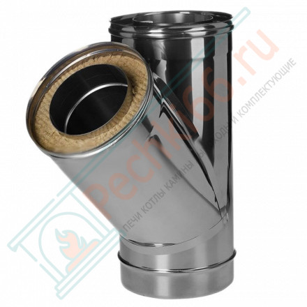 Тройник 45° с изол (НЕРЖ-321/0,8-НЕРЖ-439/0,5) d-150/230 (Дымок-Lux)