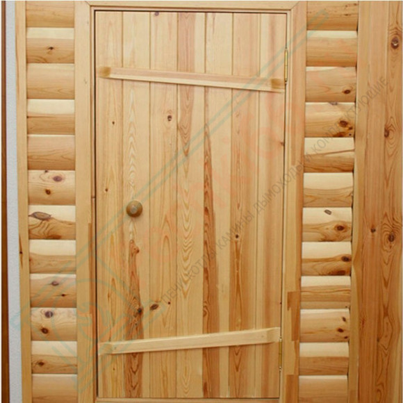 Входная деревянная дверь для бани 1900x800x40 сосна (Россия) в Казани