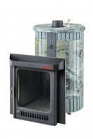 Дровяная банная печь ОПТИМА Жадеит перенесённый рисунок + жадеит бучардированный (Ферингер)