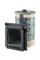Дровяная банная печь ОПТИМА Жадеит перенесённый рисунок + Окаменевшее дерево (Ферингер)