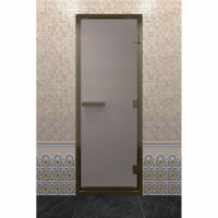 Дверь для хамама в бронзовом профиле, сатин 190x70 (DoorWood)