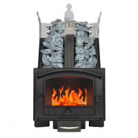 Банная печь Фредерика СТОУН с панорамным стеклом (Добросталь)