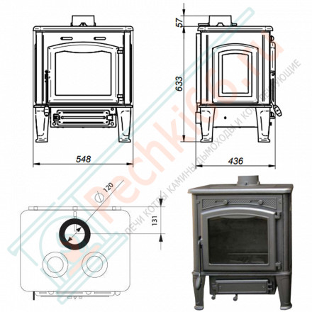 Чугунная печь-камин Mercuri cook (Ferguss) до 240 м3
