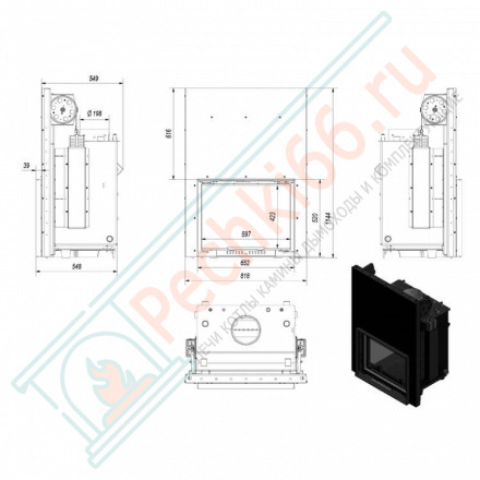 Стальная топка Zuzia/PW/19/G/W гильотина (Kratki)