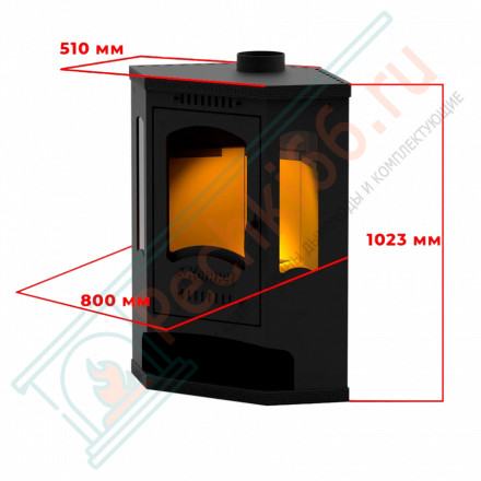 Печь-камин Антей три стекла угловой (Kennet)