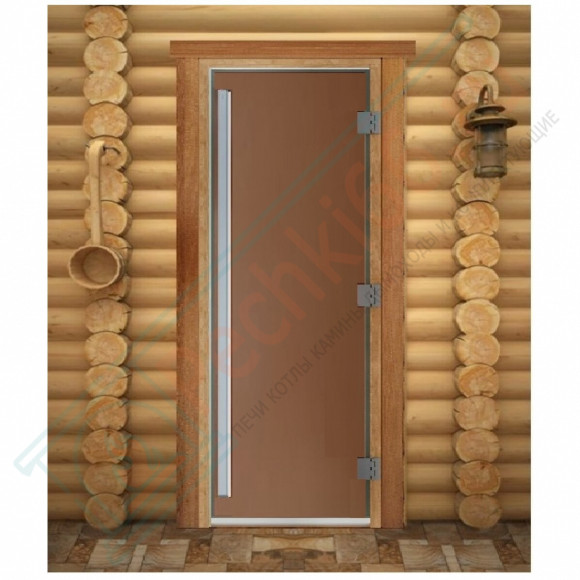 Дверь для бани и сауны Престиж бронза матовая, 200х70 по коробке (DoorWood) в Казани